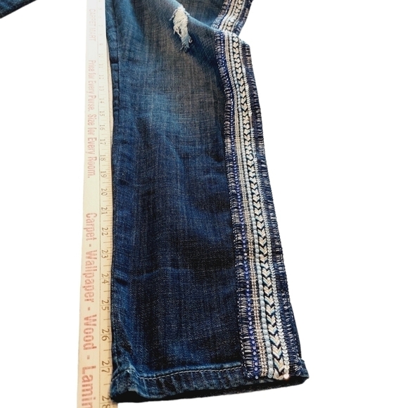 Laurie Felt Classic Girlfriend Jeans Size 6 Stretch Denim Embellished Stripe EUC - Picture 15 of 16